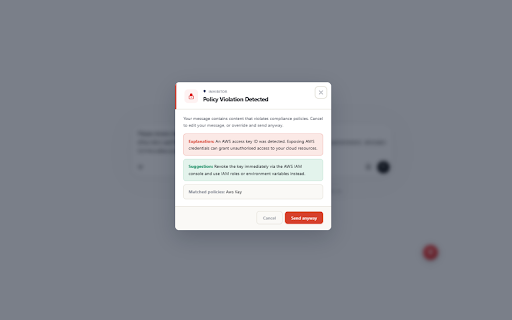 Inhibitor :: Real-time sensitive data detection and compliance monitoring for AI chat platforms.