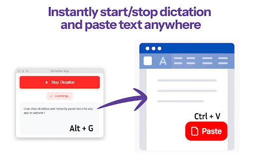 Dictation App :: Use Dictation App to dictate notes easily. A smart voice recorder with transcription for faster writing and no-hands typing.