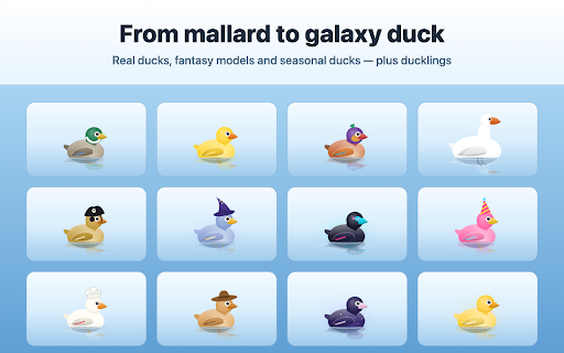 Cursor Duck :: A cute duck swims after your mouse pointer, lets you pet and feed it, and hunts fish. With ducklings and many duck models.