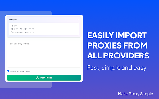 Make Proxy Simple Switcher :: Proxy Switcher: Fast IP change, blocks WebRTC, ads, sets geo, fingerprint, and User Agent.