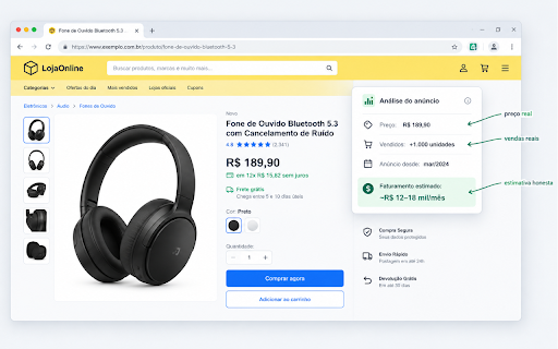 CustoON — Lucro em Pedidos + Métricas :: Lucro e margem nos seus pedidos (Shopee e Mercado Livre) + métricas, editor de fotos e gerador de EAN nos anúncios.