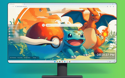 Pokemon Charizard Bulbasaur & Pokeball Live Wallpaper :: Bulbasaur and Charizard with Pokeballs in vibrant tropical paradise scene.