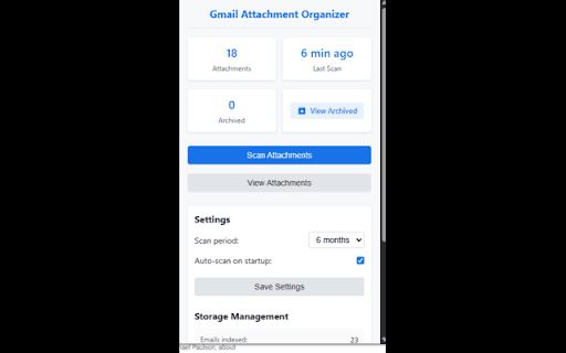 Gmail Attachment Organizer :: Organize Gmail attachments -- fast—scan, categorize PDFs, images, & more into a searchable archive. Boost email productivity!