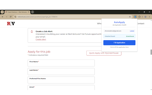 RoleStack — Job Application Autofill :: Automatically fill job applications on Greenhouse, Lever, Ashby, and Workable
