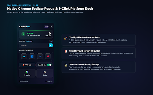 ApplyAI Pro :: AI-powered job application assistant with compliance features.