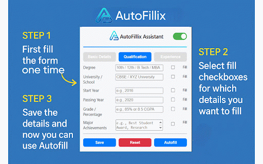 AutoFillix – Smart Form Autofill Assistant :: AutoFillix is a smart Chrome extension to autofill forms automatically. Save time, stay private, and boost productivity.