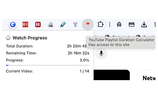 YouTube Playlist Duration Calculator :: Calculate and display total duration of YouTube playlists with progress tracking and time management.