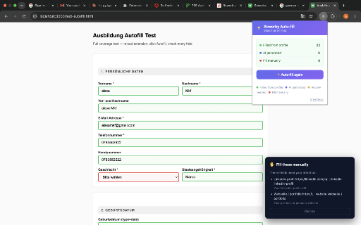 Bewerby Auto-fill :: Auto-fill job application forms with your Bewerby profile and AI.