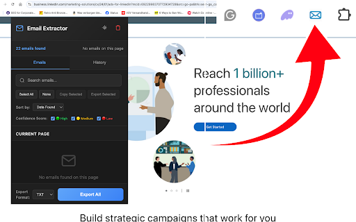 Email Extractor — Lead Finder & Contact Scraper on Any Page :: Extract emails, find leads & scrape contacts from any website. LinkedIn, company sites, directories — boost your sales everywhere!