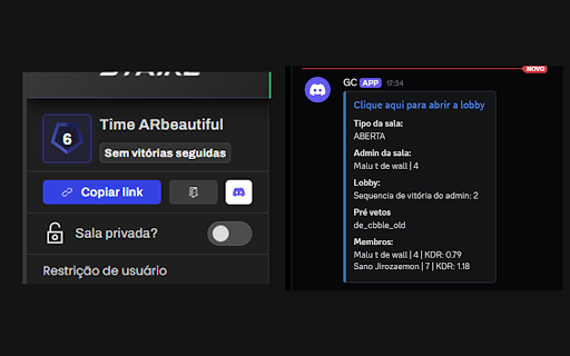 GC KDR & Discord Booster :: Exibe KDR, remove anúncios, mostra W/L, integra Discord e adiciona botão para entrar em partidas na GamersClub.
