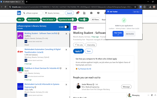 Job Application Tracker :: Add job applications to your tracker with one click