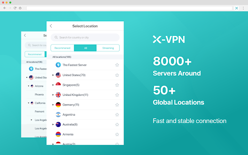 X-VPN: Free VPN Chrome Extension :: Your 100% free VPN for Chrome. Enjoy unlimited bandwidth, no data limit, and no speed limit. Protect and hide your IP address.