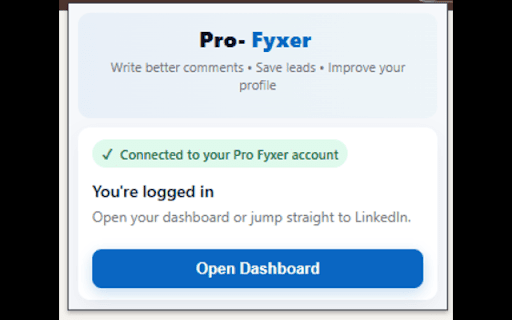 Pro-Fyxer :: Pro-Fyxer (Profyxer): Improve your LinkedIn profile clarity, generate better comments, and manage connections — without automation.
