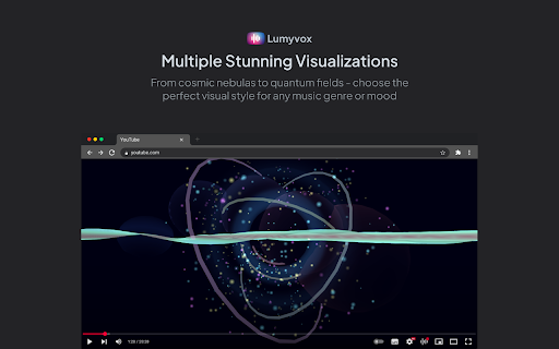 Lumyvox – YouTube Visualizer :: Lumyvox adds real-time audio visualizations to YouTube videos. Enhance your watching experience with beautiful audio visuals.