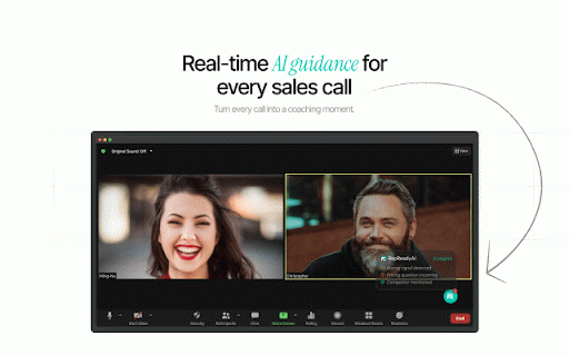 RepReadyAI: AI Sales Co-Pilot :: Real-time AI coaching for sales calls. Objection handling, buying signals, and conversation intelligence - live on every call.
