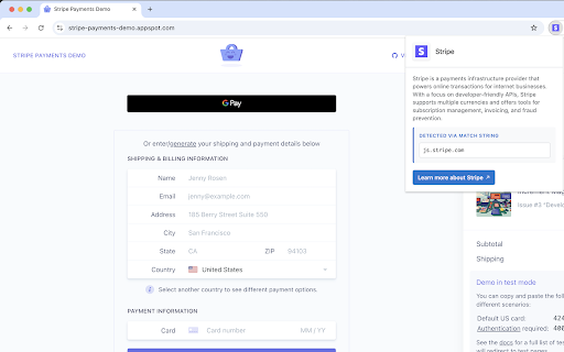 PSP Detector :: Chrome extension to detect Payment Service Providers on web pages