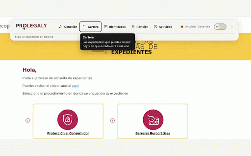ProLegaly · Revisión de expedientes :: Revisión asistida de CEJ, INDECOPI y SUNARP: precarga datos autorizados y registra información visible.