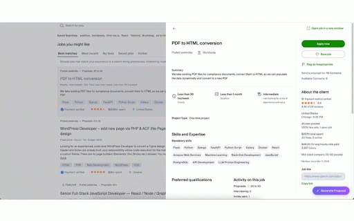 Proposio — AI Proposal Generator :: Generate winning freelance proposals with AI. Works on Upwork and other job boards.