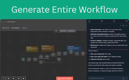n8n Copilot - AI Chat Assistant to Generate Workflows :: n8n Copilot Assistant - Build, fix & improve workflows fast with AI-powered chat for seamless automation.