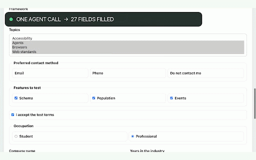 Auto WebMCP :: Turn forms, standalone inputs, widgets, and supported searches into structured tools for compatible browser agents.