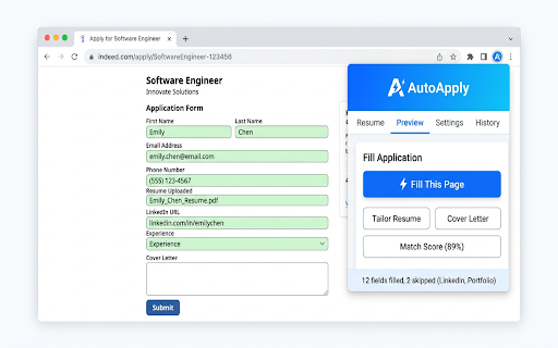 AutoApply :: AI-powered job toolkit — auto-fill forms, tailor resumes, cover letters, and JD match scores.
