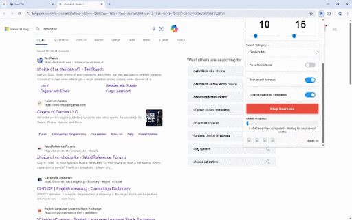 Bing Search Helper :: automating daily Bing searches with realistic, secure and Highlight time-saving benefits for users