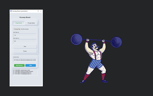 Runway Boost automation :: Upload images, add prompts, and process automation, working only when opened
