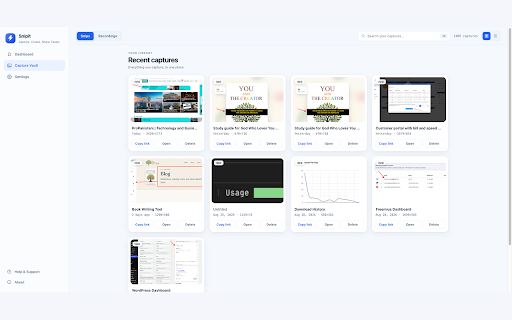 SnipIt — Screenshot, Screen Recorder & Share :: Capture full pages, regions, tabs and screens. Annotate, trim and share with SnipIt.