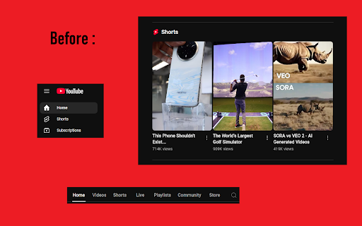 YouTube Shorts Remover :: Remove YouTube Shorts from the homepage, tabs, and channels. Boost productivity and stay focused with easy on/off control!