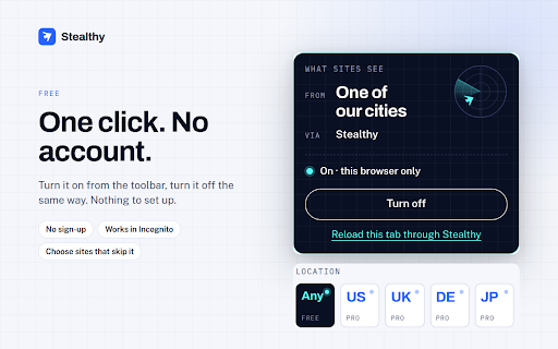 Stealthy :: Access blocked websites with a click of a button.