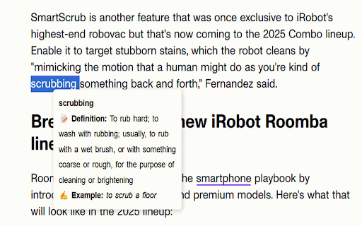 Quick Define :: Hover over a word or select text to see its meaning and an example sentence.