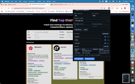 Quick Data Scraper :: Extract tables and lists from any page. Preview columns, paginate or scroll, export CSV/XLSX. All local in your browser.