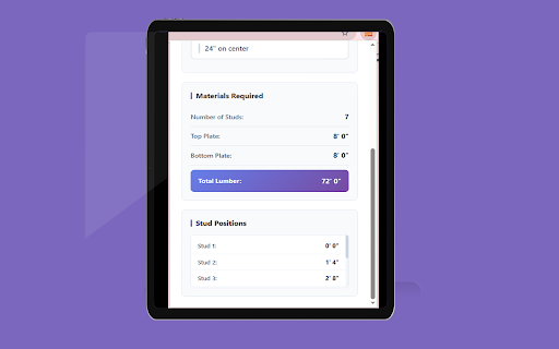 Wall Stud Calculator :: Professional wall stud calculator for construction projects