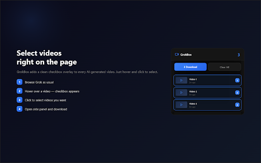 GrokBox :: Download AI-generated videos from Grok chats