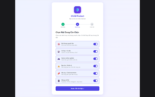 Child Protect - Bảo Vệ Trẻ Em :: Tự động chặn các website không phù hợp với trẻ em: nội dung người lớn, cờ bạc, game nghiện...
