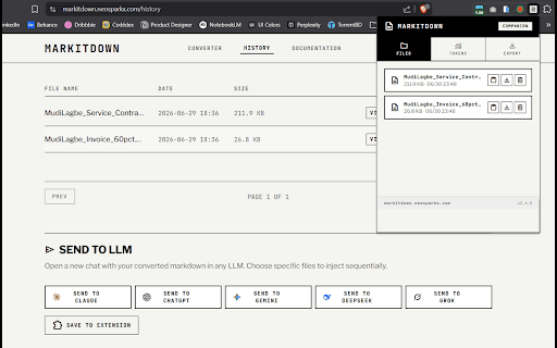 MarkItDown Companion :: Sync markdown files from MarkItDown, track AI token usage, and export chats from Claude, ChatGPT, Gemini, DeepSeek & Grok.