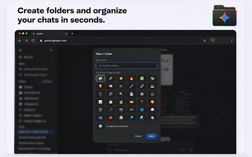 GemDirs: Gemini Folder Organizer :: Organise your Google Gemini chats into virtual folders.