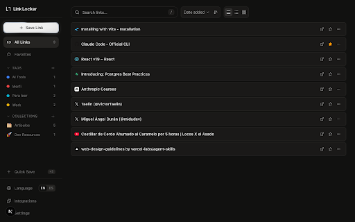 Link Locker :: Save links to your Link Locker instantly