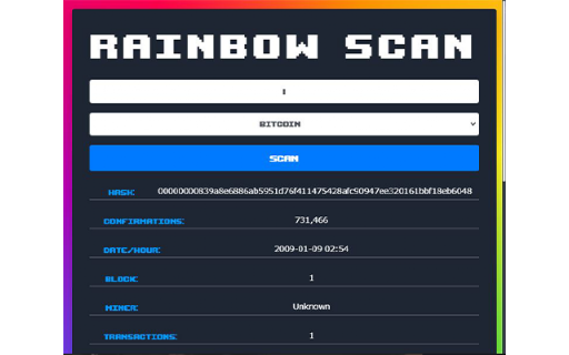 Rainbow Scan :: The Centralization of Criptocurrency Scan.