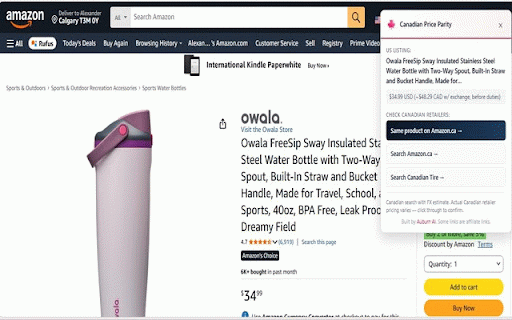 Canadian Price Parity :: Find the Canadian equivalent of any US product page. CAD prices and one-click links to Amazon.ca, Best Buy, Walmart, more.