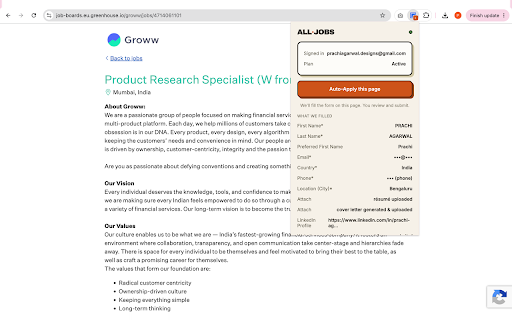 Auto Apply by AllJobs :: Auto-fills job applications with your profile and saved answers. You review and submit.