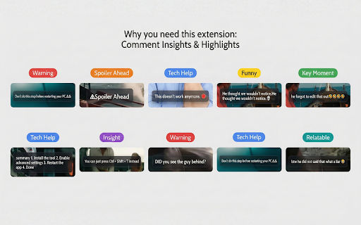 YouTube Comment Moments :: Shows YouTube comment moments as timeline markers and in-player bubbles.
