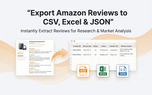 Reviews Exporter for Amazon - CSV Download :: Scrape & export Amazon reviews to CSV/Excel. Download ratings, dates, verified purchase info from all Amazon sites.