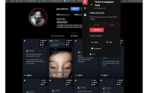 TikTok & Instagram Sort / Download By Octopuce.io :: Trie et télécharge les vidéos TikTok et Instagram