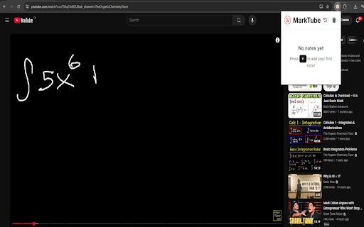 MarkTube :: Save timestamped notes on YouTube videos