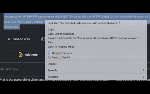 NotebookLM to Gemini :: Sends selected text from NotebookLM to a new Gemini tab for analysis.