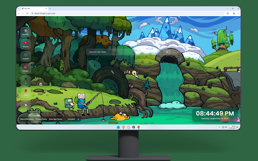 Fishing Adventure Time Live Wallpaper :: Finn, Jake, and BMO enjoy a relaxing day of fishing by a scenic waterfall in the Land of Ooo.