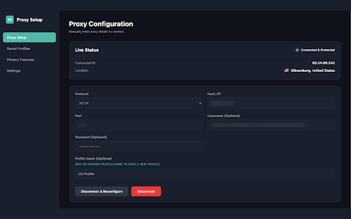 Proxy Setup - Proxy Manager & IP Changer :: Proxy Setup: Easy Proxy Switcher & Manager. Change IPs & Manage Profiles with privacy features for GPS, timezone, and WebRTC.