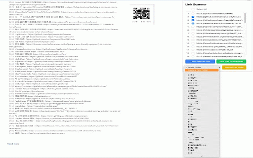 Link Scanner :: Scan webpage for links and organize them into a checklist, then open the selected links or save to bookmarks