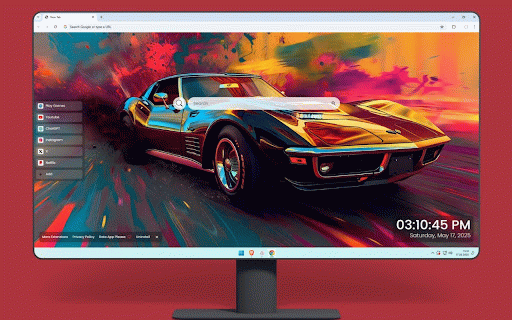 Chevrolet Corvette Live Wallpaper :: Classic Chevrolet Corvette Stingray in dynamic artistic style with explosive color splash background effects.